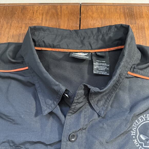 Harley Davidson Short Sleeve Button Up 3XL Willie G Black Performance Vented - Picture 3 of 12
